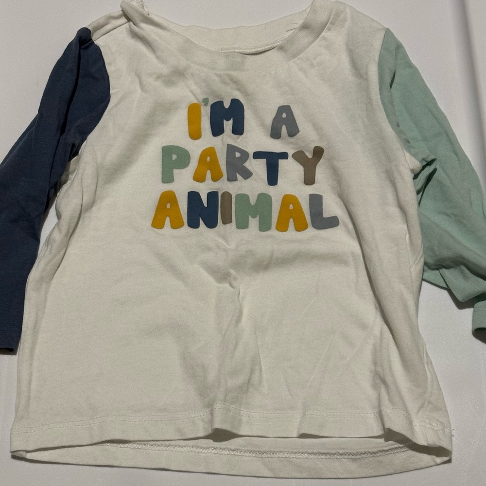 First Impressions White Long Sleeve Shirt with Colorful Text